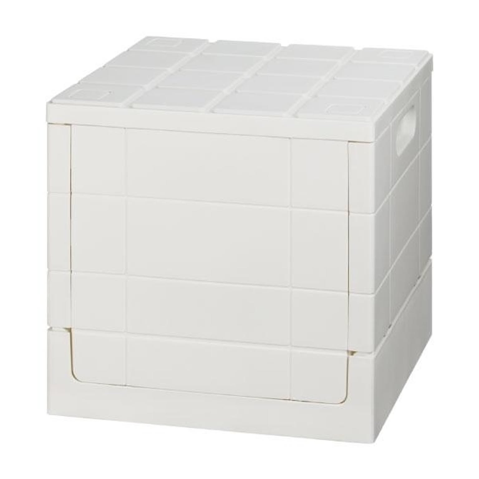 収納ボックス 不透明 20L 正方形 立方体 四角 折りたたみ 積み重ね 蓋あり コンテナ SKCUBE