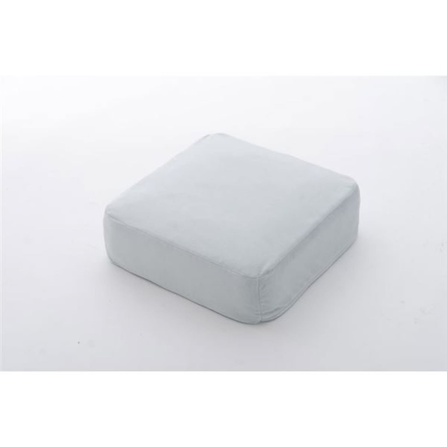低反発 スクエアクッション 【パステルカラー ブルー】幅48×奥行48×高さ17cm 本体：日本製 カバー洗えないタイプ【代引不可】