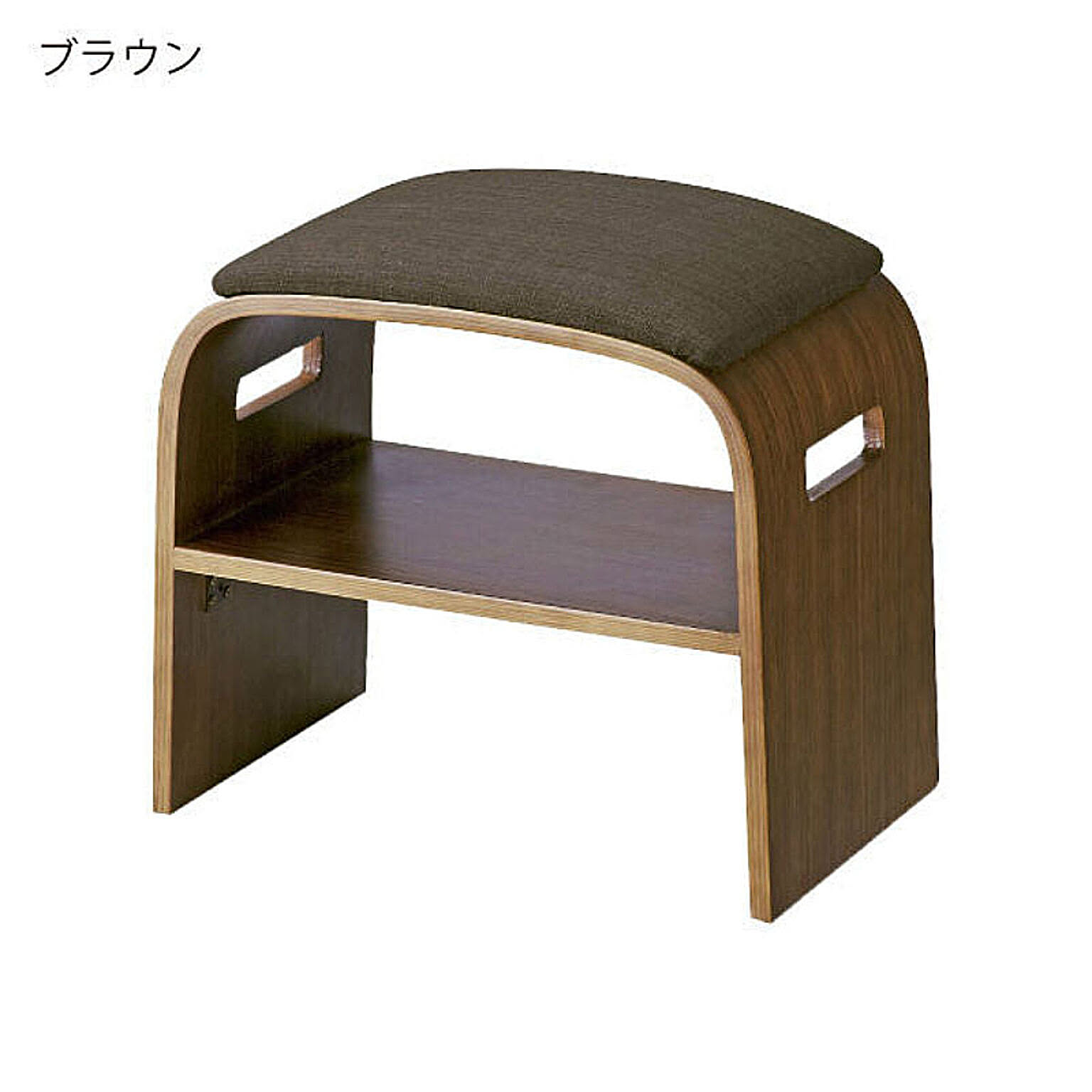 【廃盤】収納棚付き曲げ木玄関ベンチ