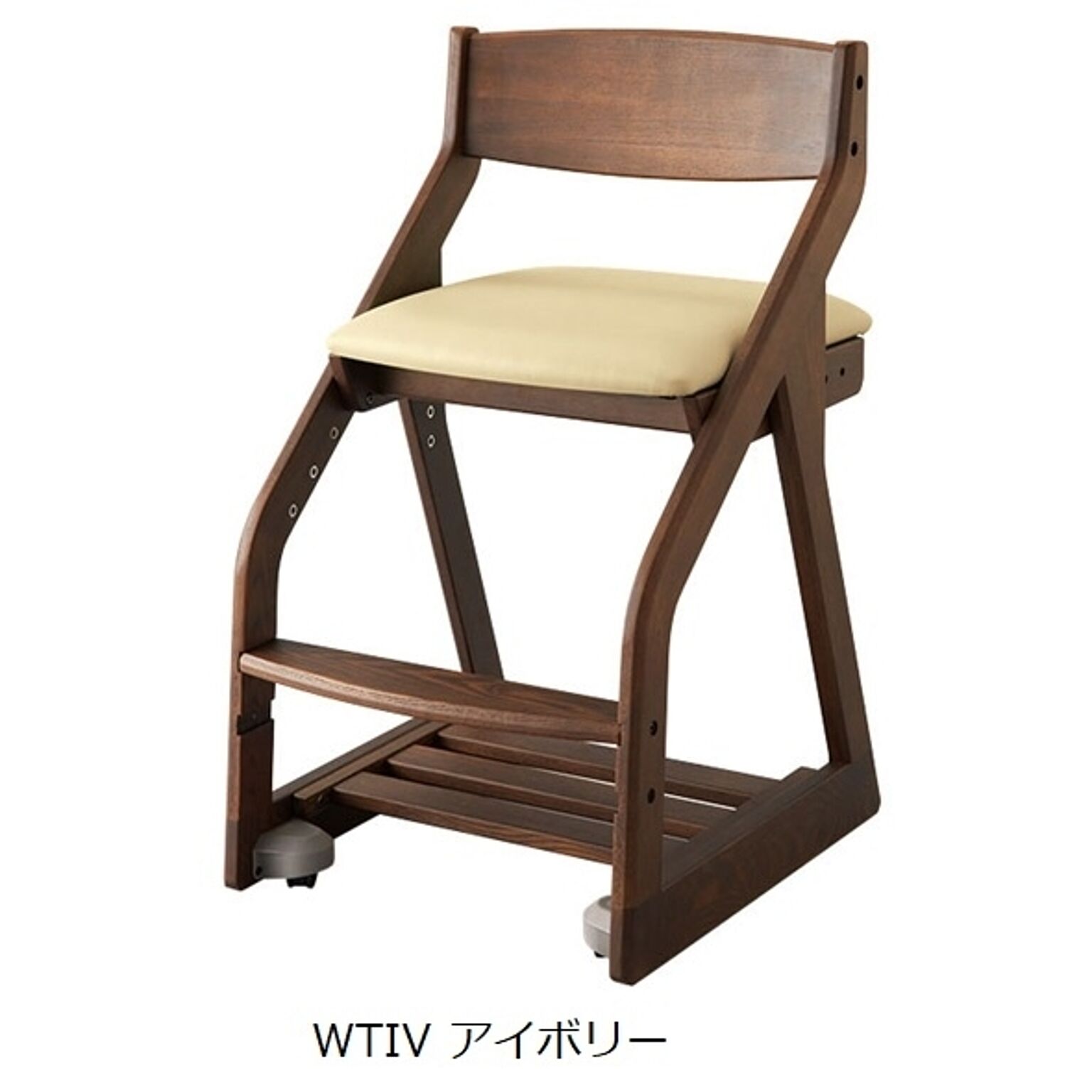 ビーノチェア 木製 幅43.4 奥行49.5 高さ76.5 カラー4色 組立式 座面高さ調節 キャスター付 タモムク材 デスクチェア 木製 椅子 学習イス KOIZUMI コイズミ 