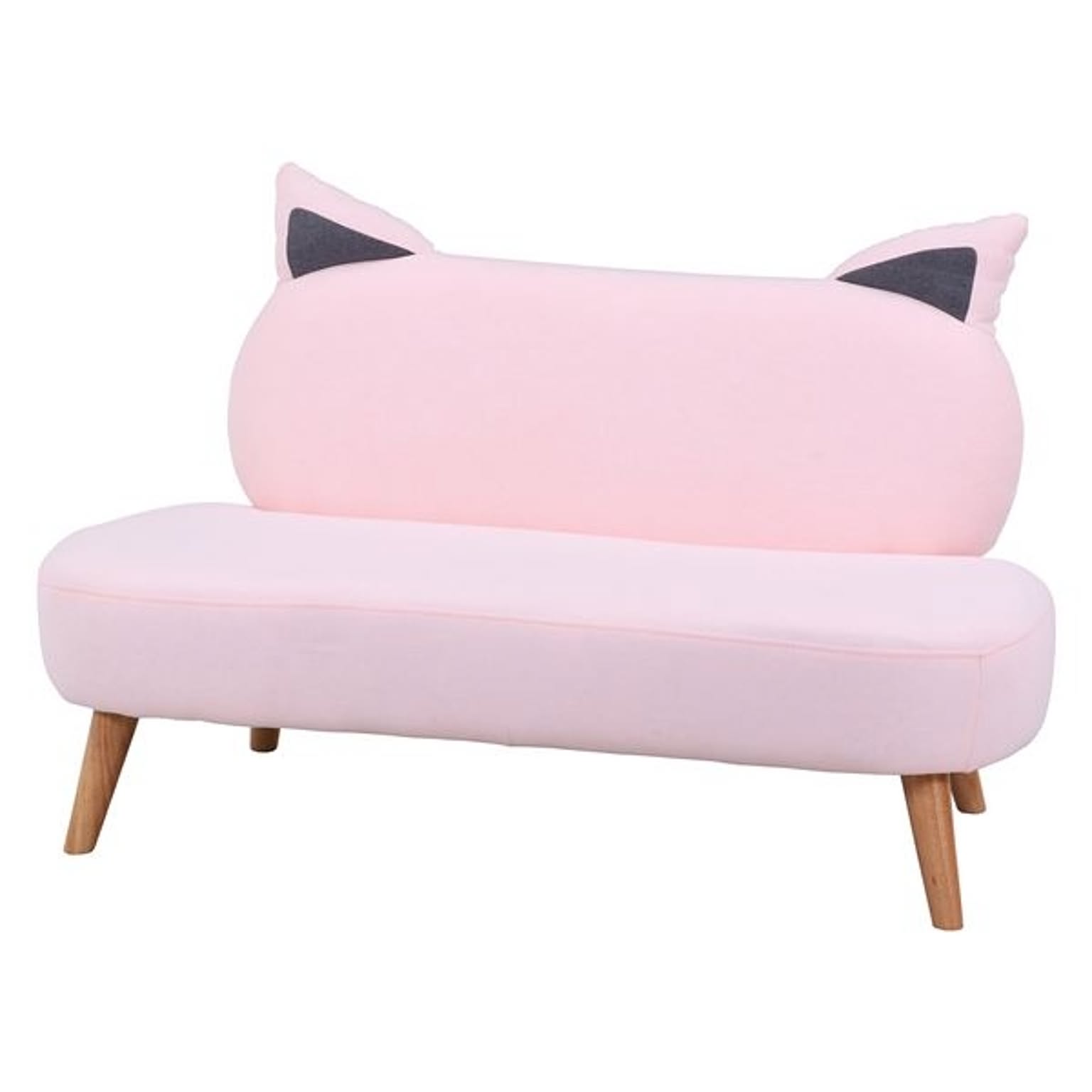 猫型 ソファー 2P 幅124cm ピンク 脚付き リビング ダイニング 店舗 ショップ インテリア家具 組立品【代引不可】