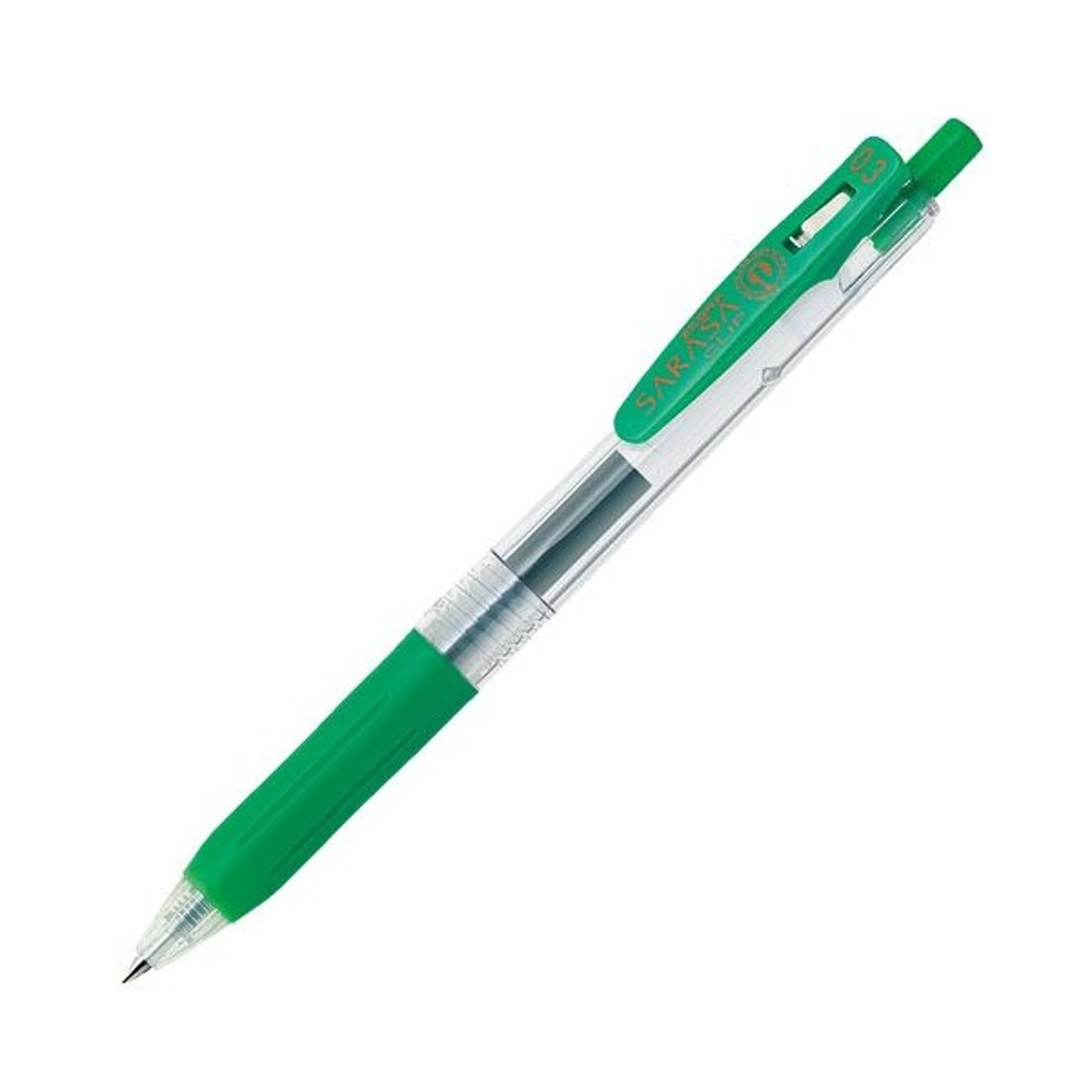 (まとめ) ゼブラ ゲルインクボールペン サラサクリップ 0.3mm 緑 JJH15-G 1本  【×100セット】