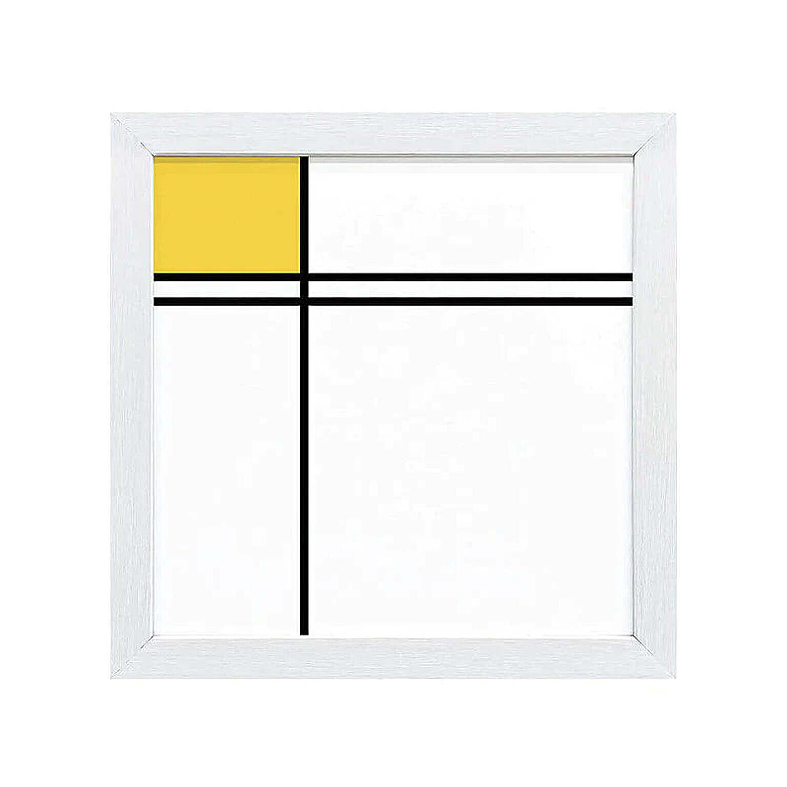 Piet Mondrian（ピエト モンドリアン）  二重線と黄色のコンポジション アートポスター（フレーム付き） m11653
