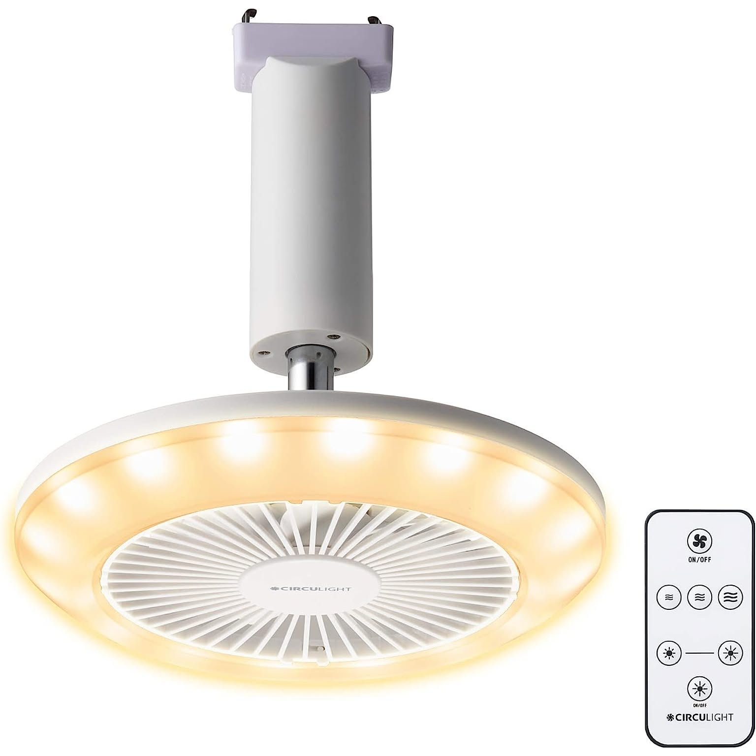 ドウシシャ サーキュライト ソケットシリーズ 引掛けモデル 電球色 60W相当 風量3段階 リモコン付き ホワイト