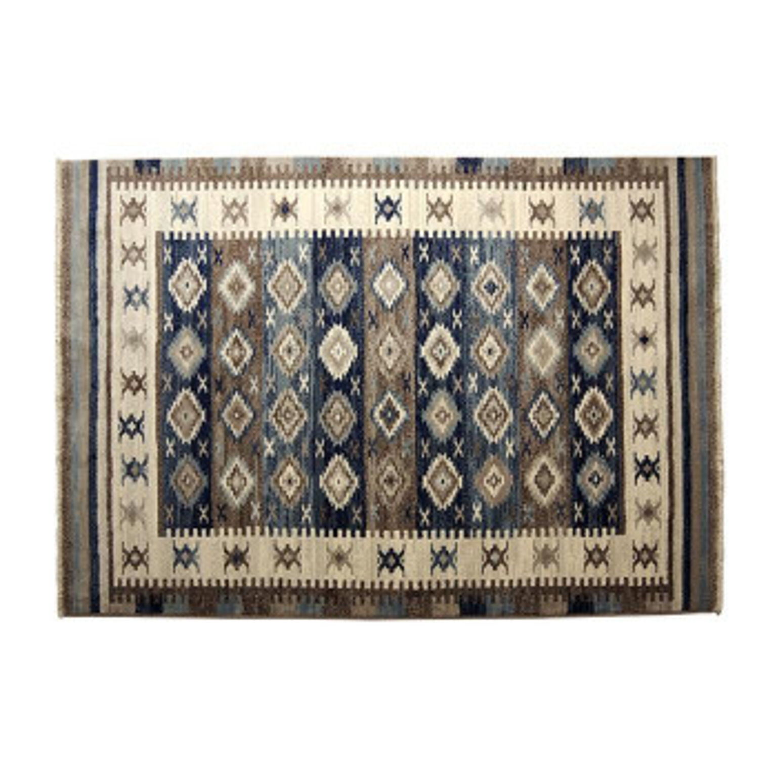 モルドバ製 ウィルトン織り カーペット キリム 約160×230cm ネイビー 2352239