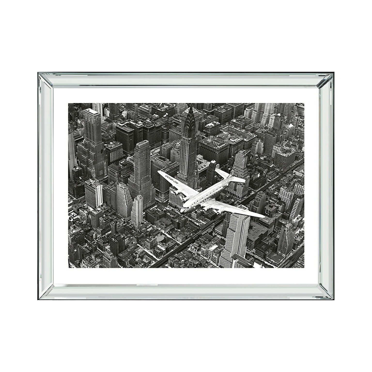 【正規輸入品】ブルックペース Brookpace Fine Arts ピクチャーアート シティ マンハッタン コレクション マンハッタン上空を飛ぶDC-4 BVL275 英国製