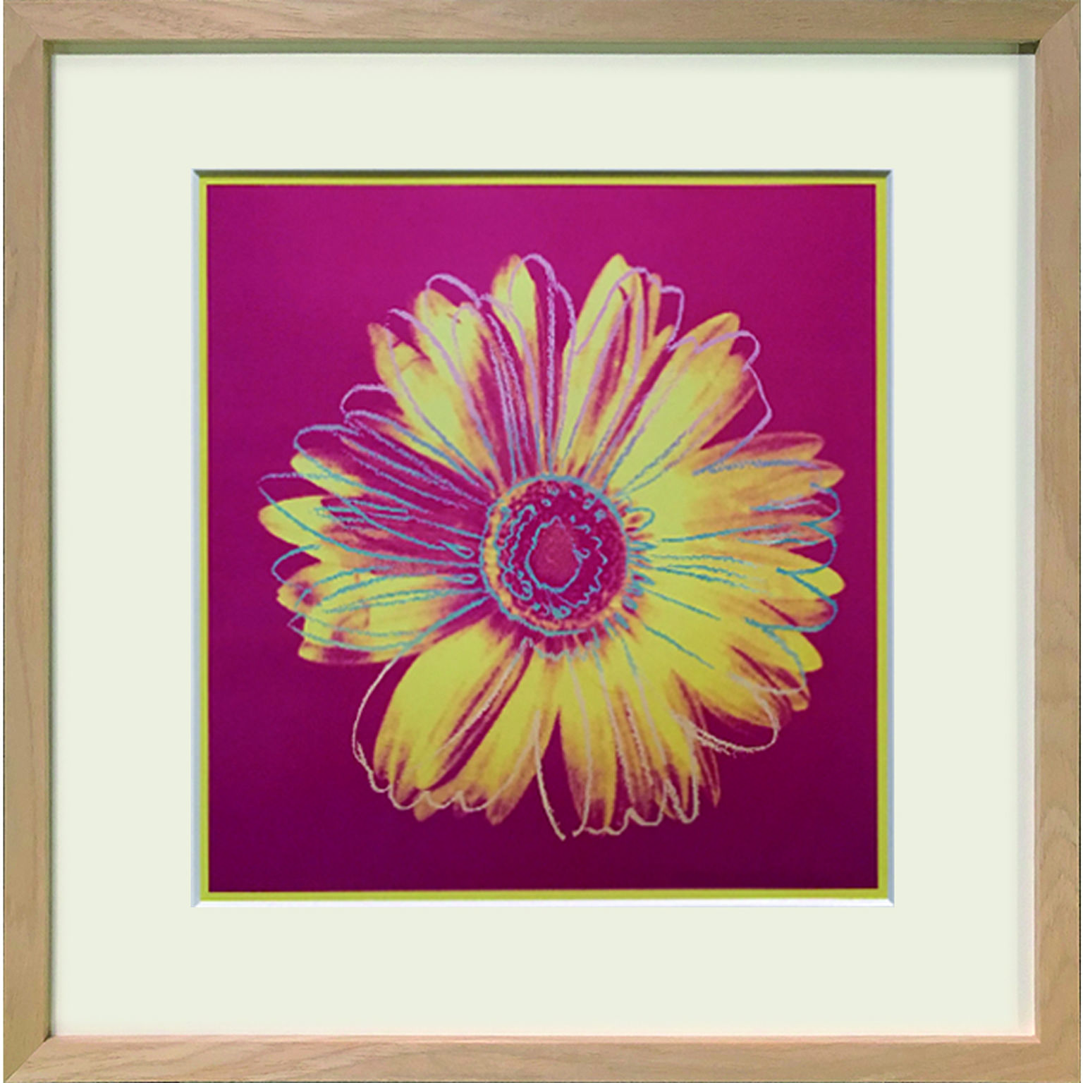 【bicosya/美工社】Andy Warhol / アンディ・ウォーホル アートフレーム  Daisy, c.1982(fuchsia & yellow)