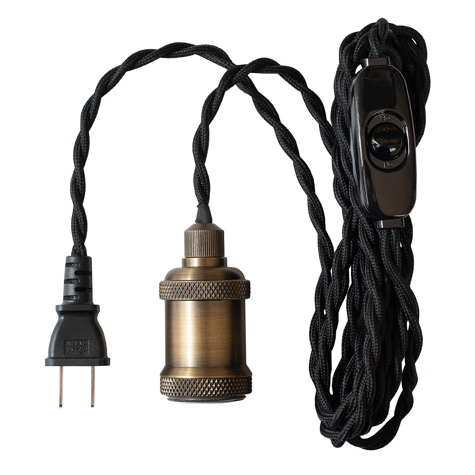 Ampoule ソケットライト コンセント式 ソケット プラグ E17 1灯 照明 おしゃれ 電球 ペンダント ブラケットライト スタンド スイッチ ゴールド ブラック 黒 リゼッタ