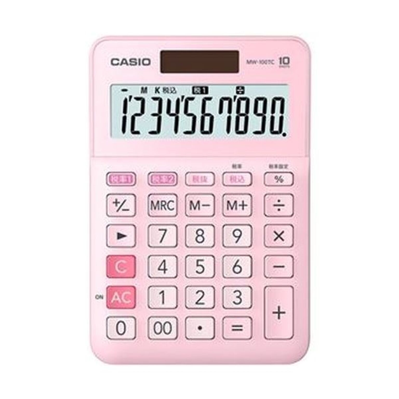 （まとめ）カシオ W税率電卓 10桁ミニジャストタイプ ピンク MW-100TC-PK-N 1台【×10セット】