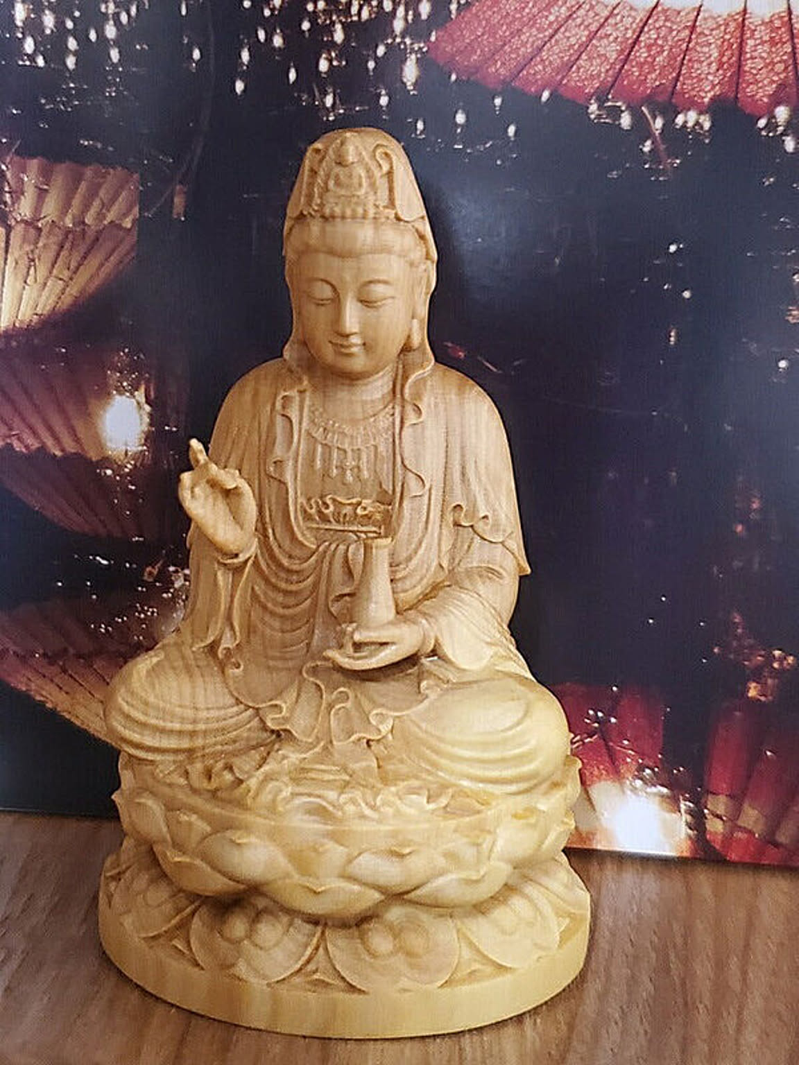 木彫り 仏像 良いお顔です 仏陀 菩薩 観音 （紀三井寺の仏像