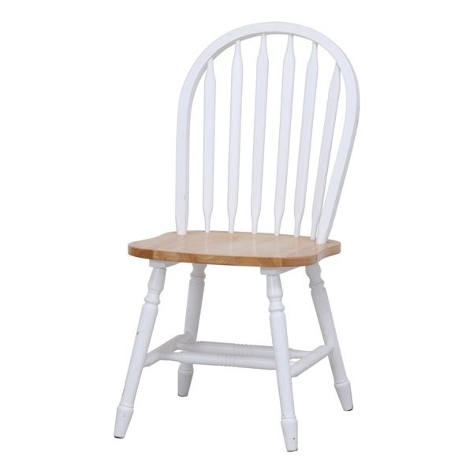 ダイニングチェア 食卓椅子 幅44.5cm ホワイト×ナチュラル 2個セット 木製 組立品 リビング 在宅ワーク【代引不可】
