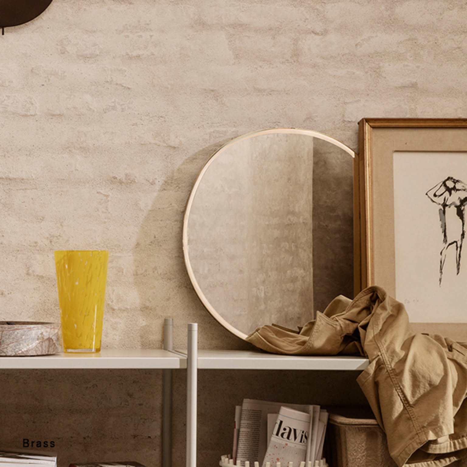 ferm LIVING (ファームリビング) Pond Mirror (ポンドミラー) S ブラス