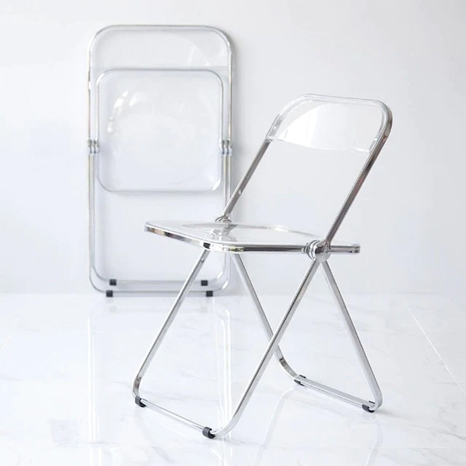 Bauhaus Japan Clear モダン 折りたたみ椅子 ダイニングチェア Transparent