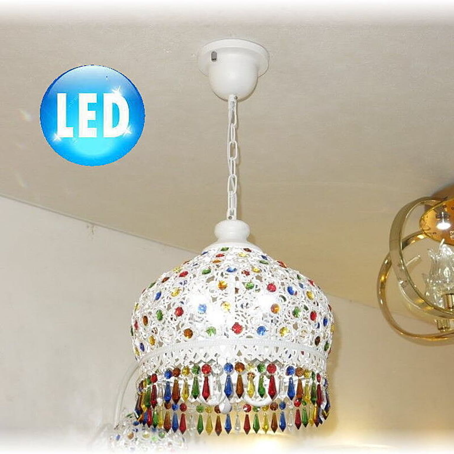 【LED付き！】新品 アジアン 可愛い クリスタルアートデザイン ペンダントライト ペンダント 照明 照明器具 アジアン シーリング ライト 豪華 家電 おしゃれ アンティーク