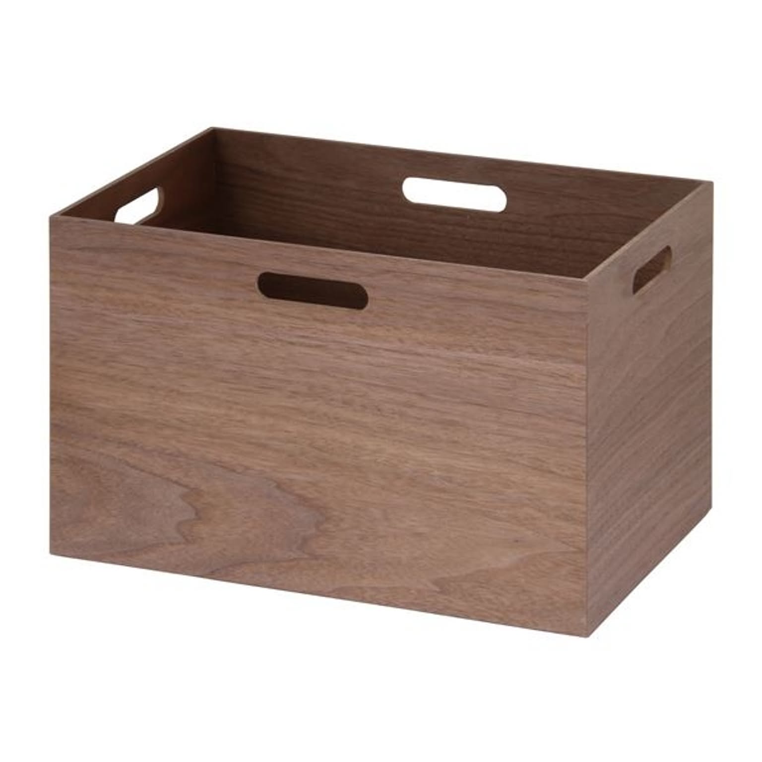 不二貿易 2個セット 収納ボックス 幅38×奥行26×高さ24cm ブラウン 突板