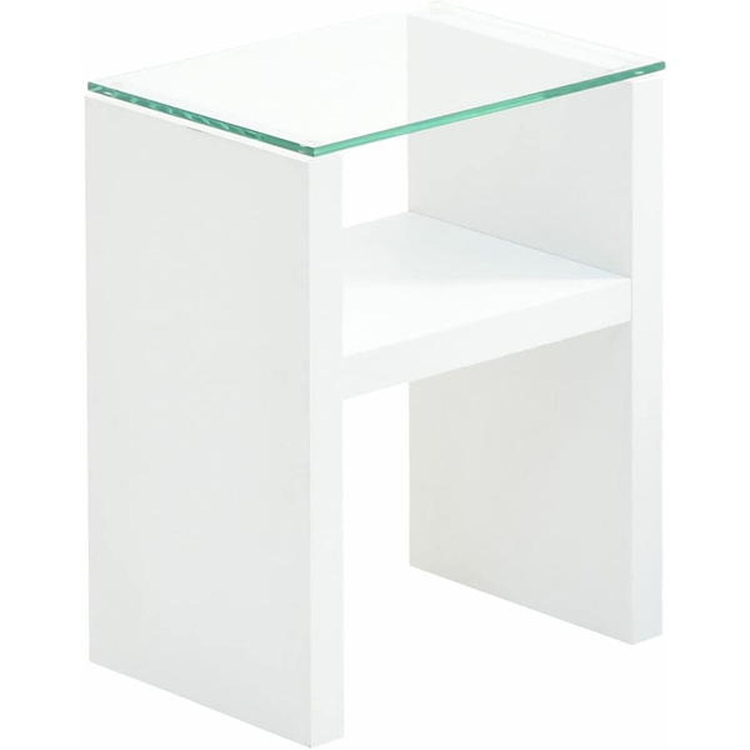 ROGIC ガラス ナイトテーブル 幅38cm ミニテーブル