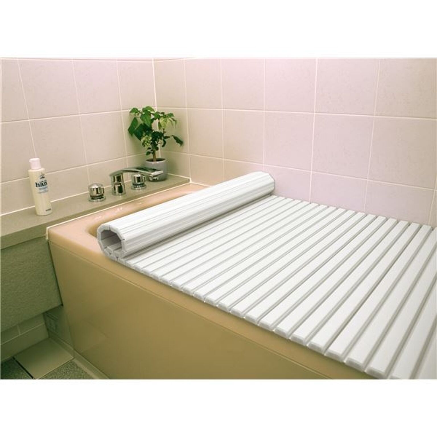 〔6個セット〕 風呂ふた 風呂フタ 80cm×160cm用 ホワイト 軽量 シャッター式 巻きフタ SGマーク認定 日本製 浴室 風呂