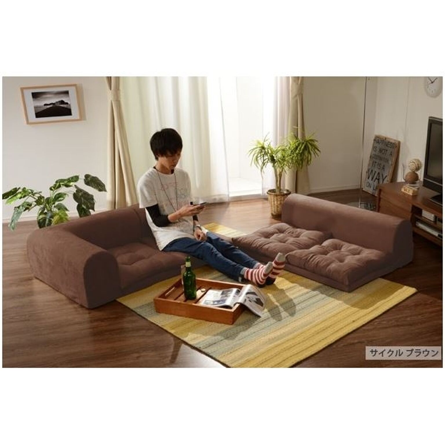 ニトリ 3人用布張りソファ(コウテイ3 DBR) - 通販 | 家具と