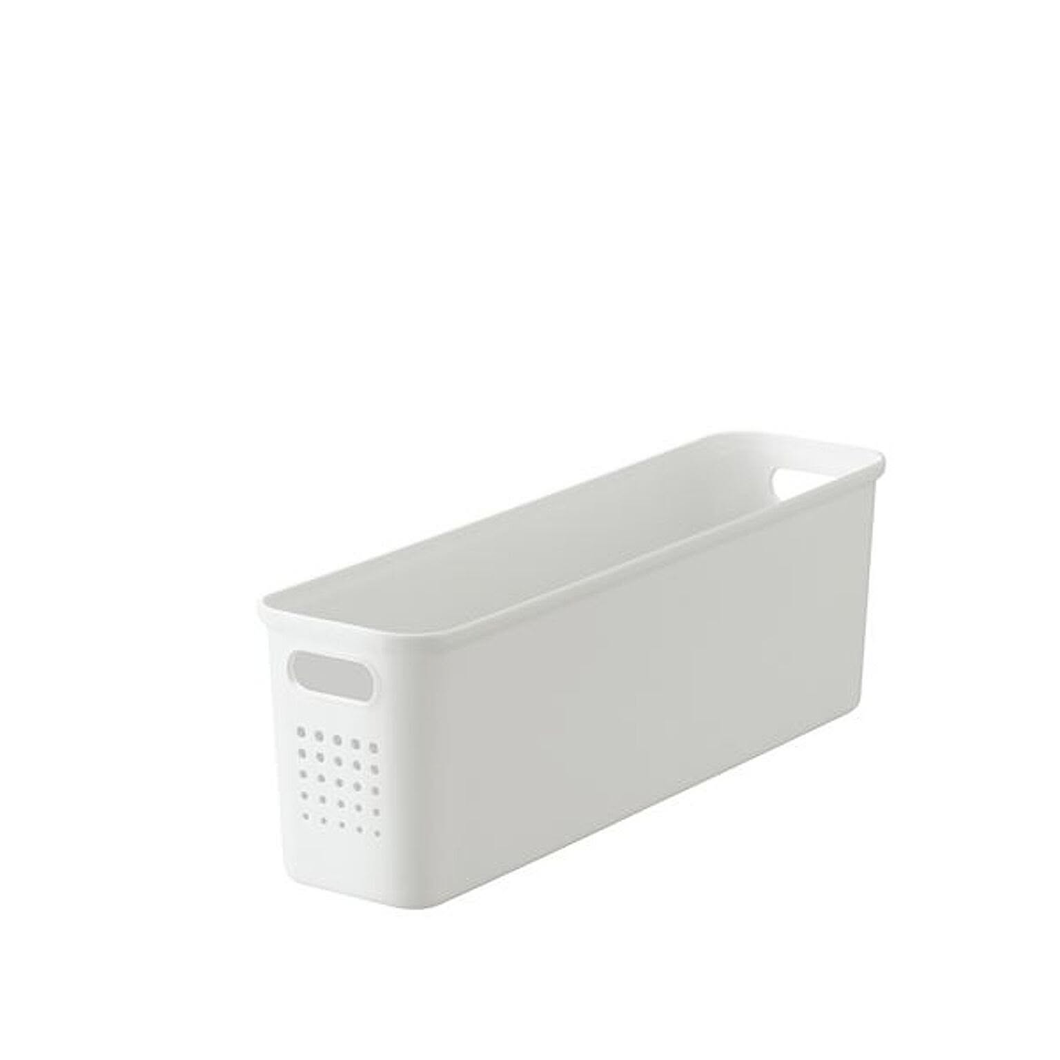 収納ボックス 収納ケース ホワイト×3セット 取っ手穴付き シューノ キッチン リビング パントリー