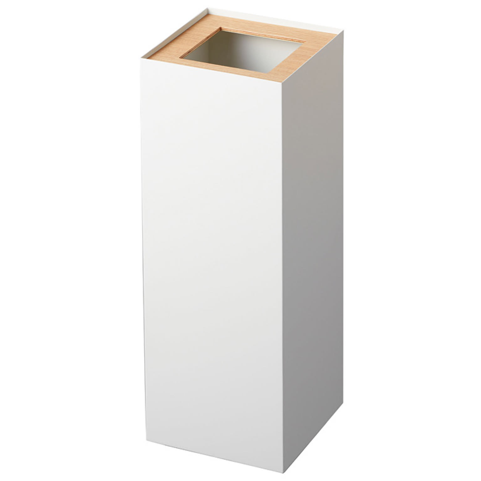 トラッシュカン 角型ロング RIN リン ゴミ箱 ダストボックス コンパクト くずかご おしゃれ スリム スチール 木目 ホワイト ブラック 山崎実業 4530 4531