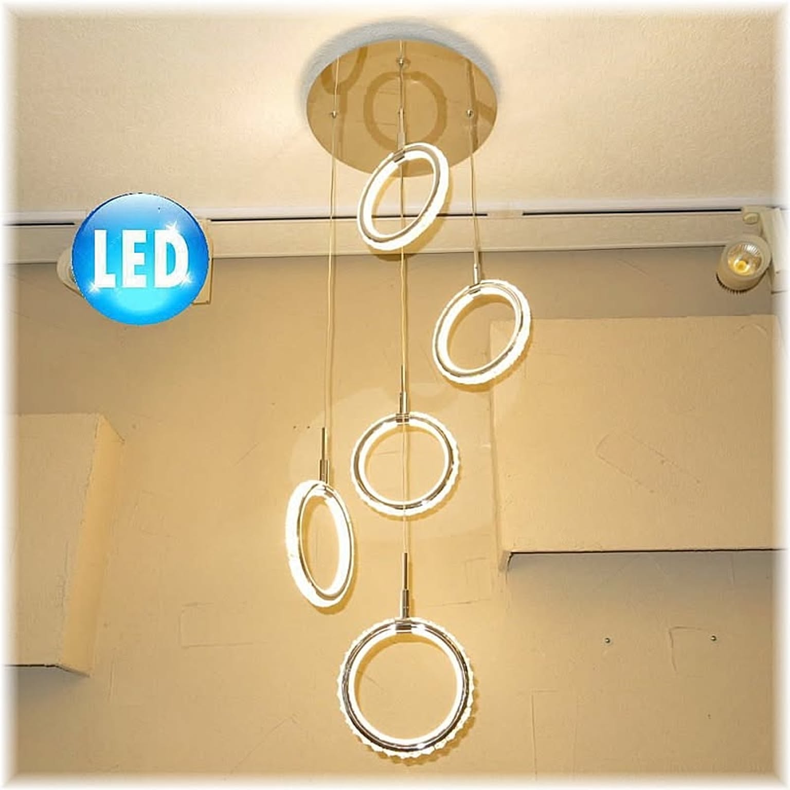 【LED付き！】新品・粋なデザイン NEWタイプLED照明 ペンダント5連 リモコン付 調光タイプ照明 照明器具 シャンデリア led リモコン アンティーク おしゃれ