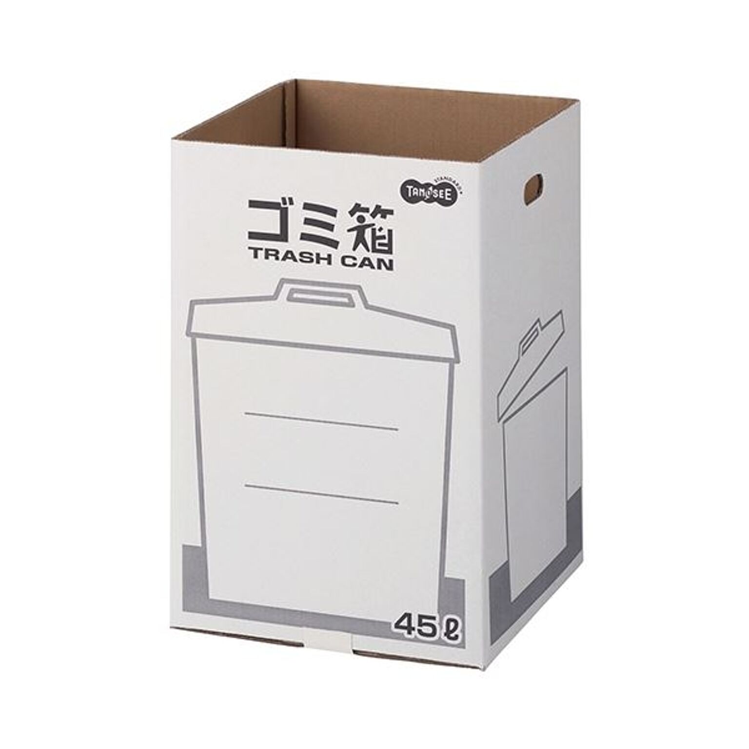 (まとめ)ダンボール製 ゴミ箱/ダストボックス 【45L】 1セット(3枚) 厚さ8mm TANOSEE 【×5セット】