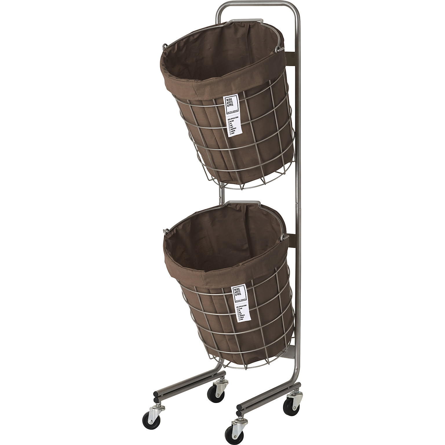 【BRID】LAUNDRY ROUND BASKET DOUBLE WITH CASTER 25L 2BOX ランドリー ラウンド バスケット ダブル 25L