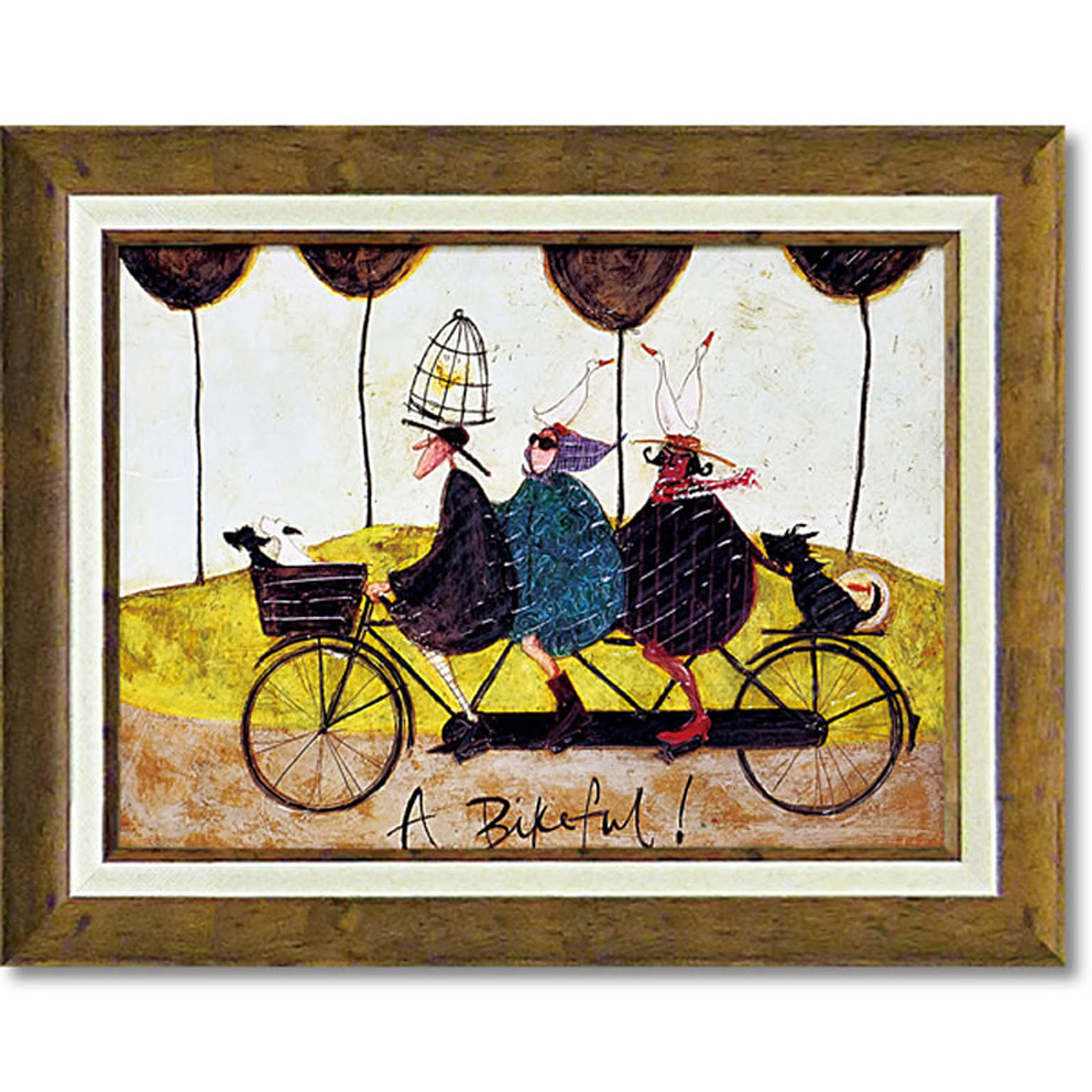 サムトフト バイクフル! Gel加工 絵画インテリア  自転車 犬 壁掛け 額入り