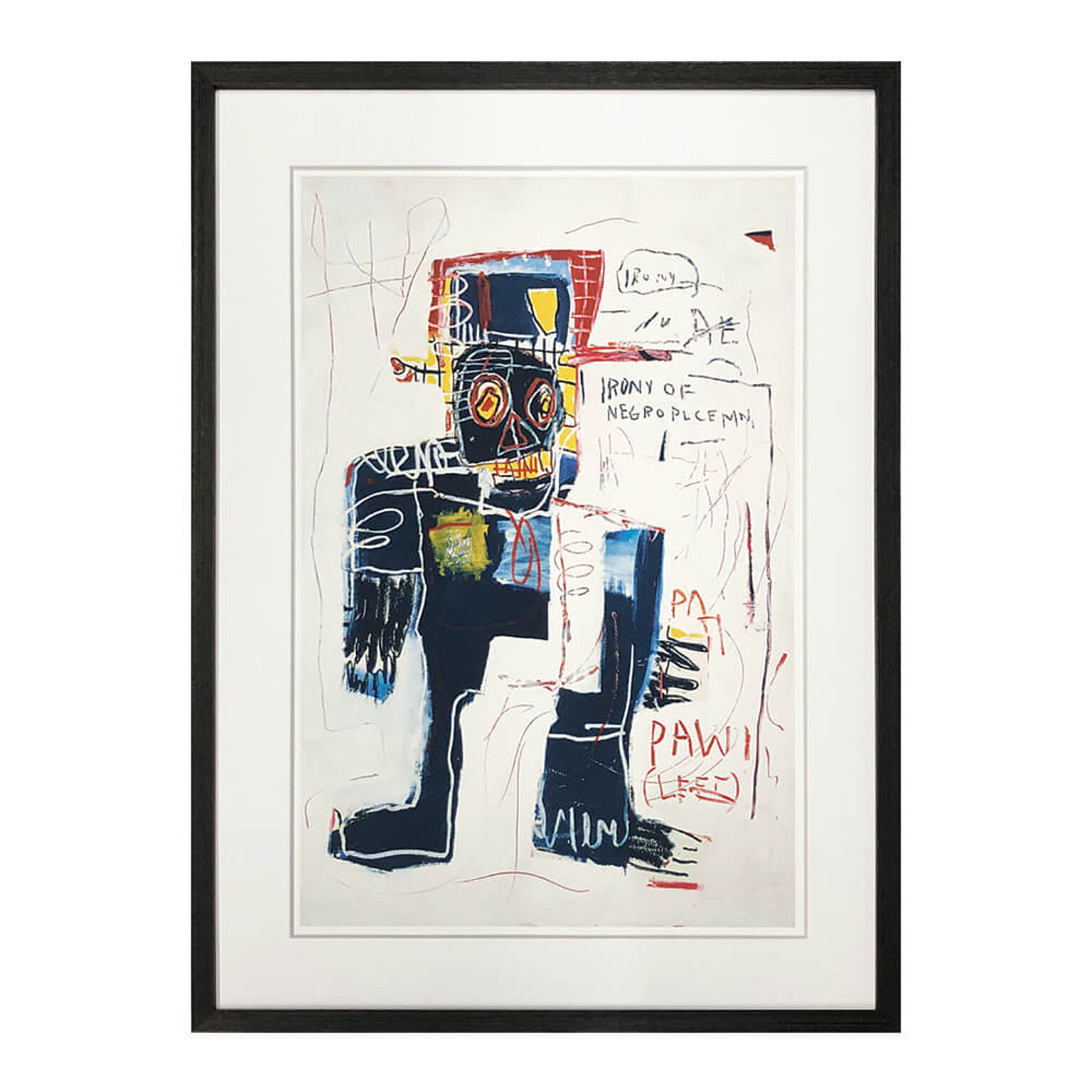 Jean-Michel Basquiat（ジャン ミシェル バスキア） Irony of Negro Policeman アートポスター（フレーム付き） m12667