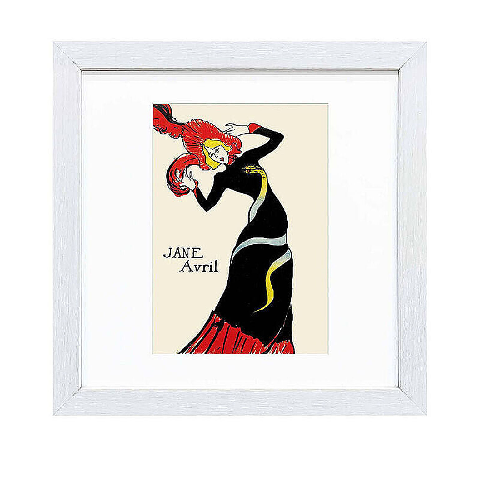 Henri Lautrec（アンリ ロートレック） ジャンヌ・アヴリル アートポスター（フレーム付き） m11493