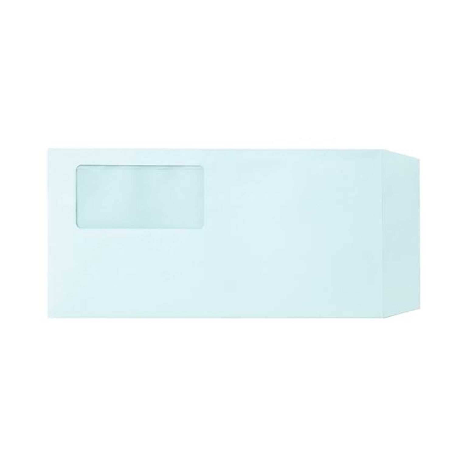(まとめ）TANOSEE 窓付封筒 長3 80g/m2 ブルー 業務用パック 1箱(1000枚)【×3セット】