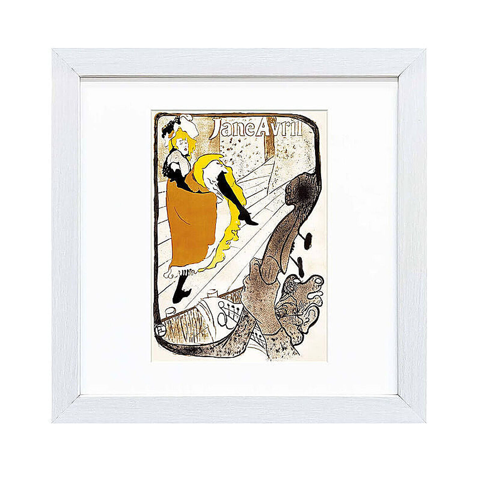 Henri Lautrec（アンリ ロートレック） ジャンヌ・アヴリル アートポスター（フレーム付き） m11499