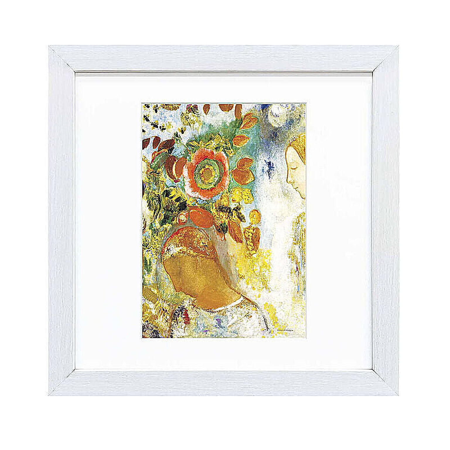 Odilon Redon（オディロン ルドン） 花に囲まれた二人の少女 アートポスター（フレーム付き） m11520