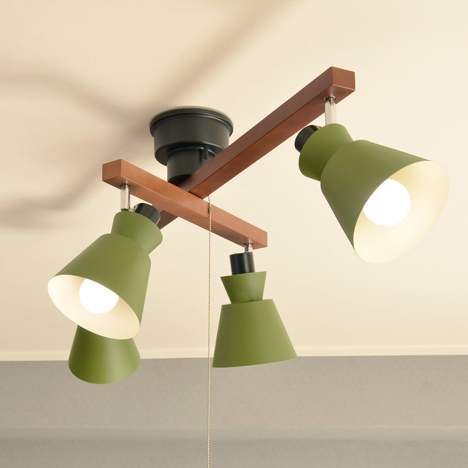 エルックス ROBBIN 4灯シーリングライト ワインレッド - 通販 | 家具と