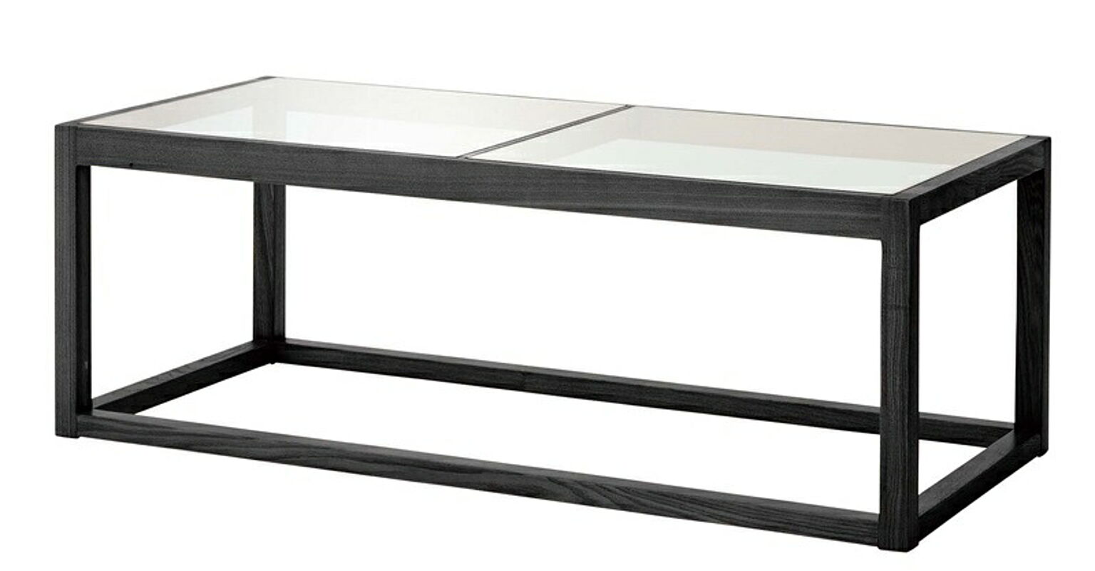 ガラステーブル W110×D50×H38 ブラック リビングテーブル ガラステーブル センターテーブル ローテーブル テーブル 天然木 幅110cm ナチュラル ブラック おしゃれ 北欧 モダン 