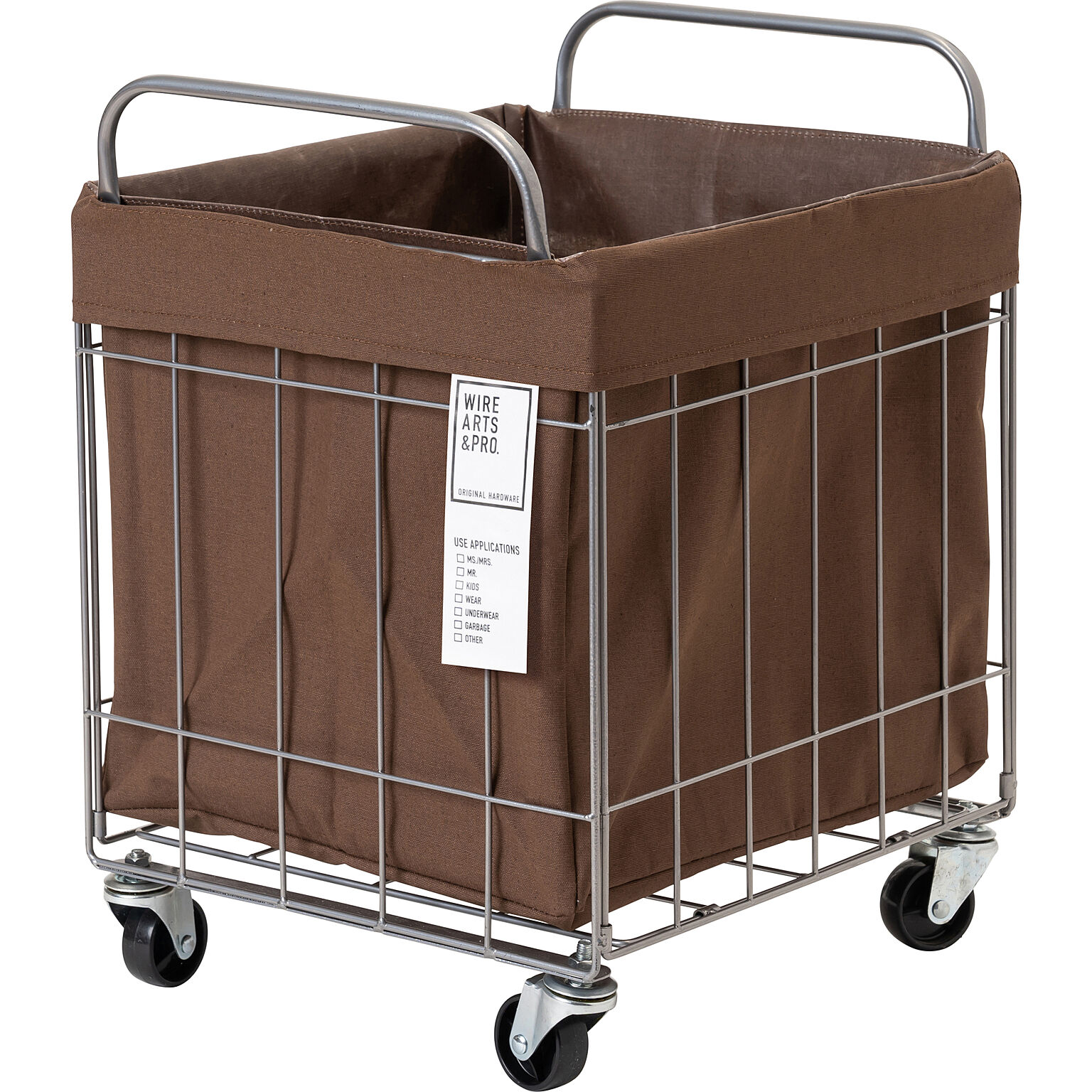 【BRID】FOLDING LAUNDRY SQUARE BASKET with CASTER 40L WIDE フォールディング ランドリー スクエアバスケット 40L WIDE