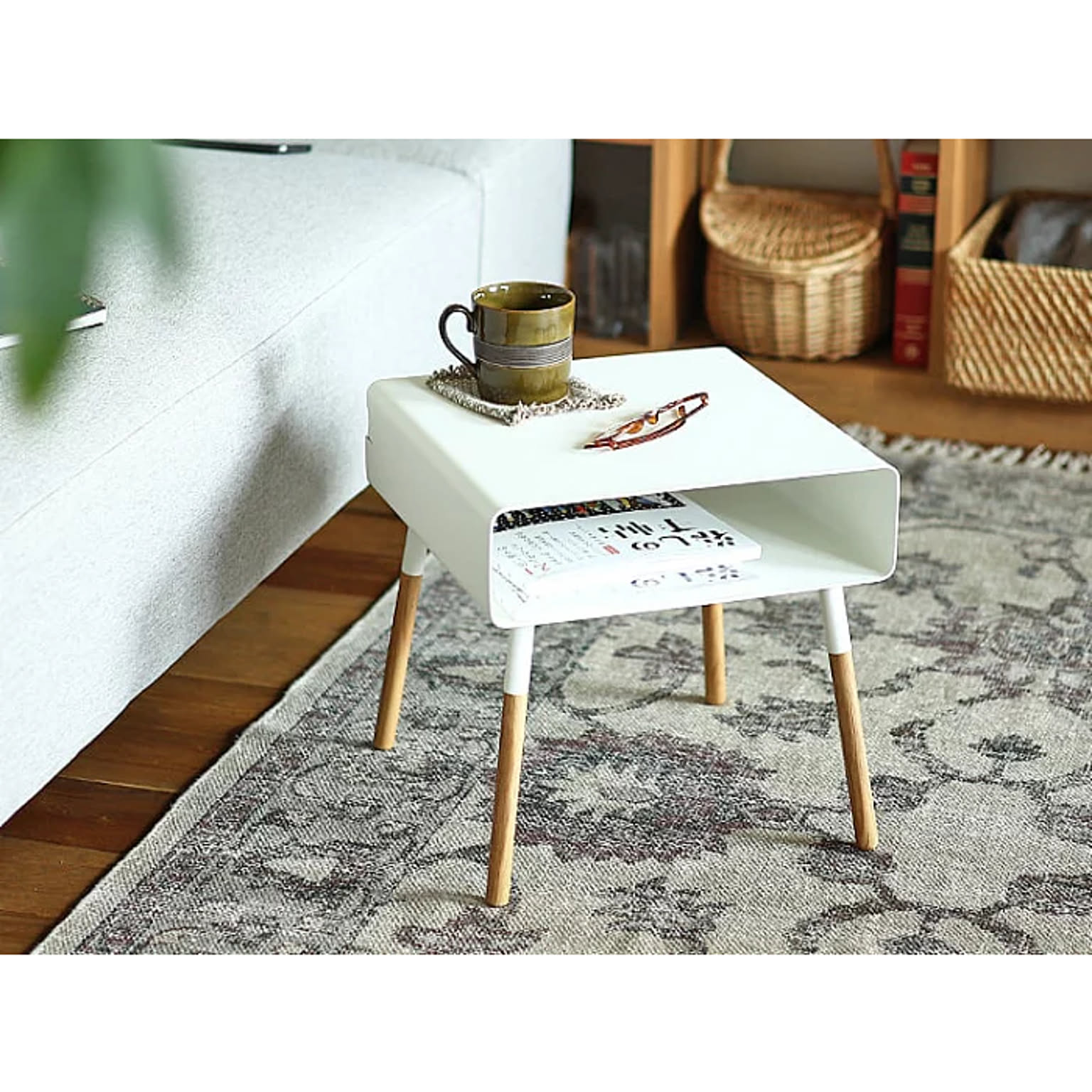 山崎実業 ローサイドテーブル PLAIN ホワイト - 通販 | 家具と