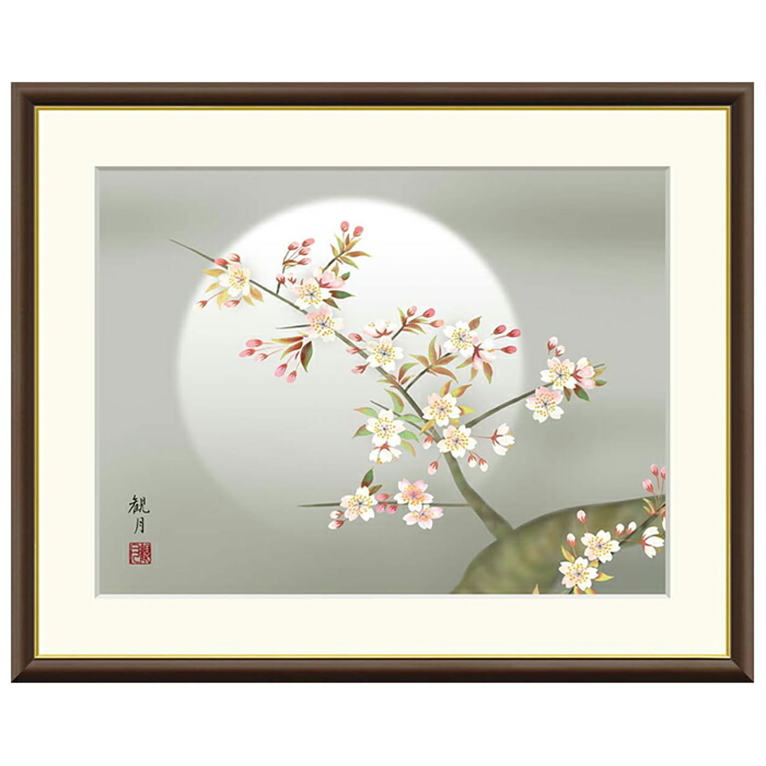 額絵 夜桜 森山観月 61x49.5cm 三幸 - 通販 | 家具とインテリアの通販