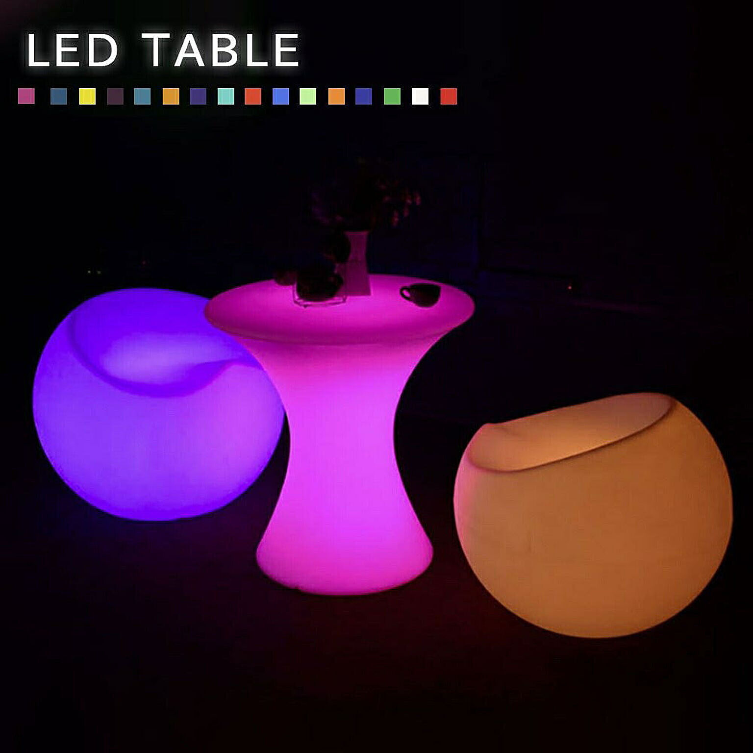 16色 LED 充電式 テーブル
