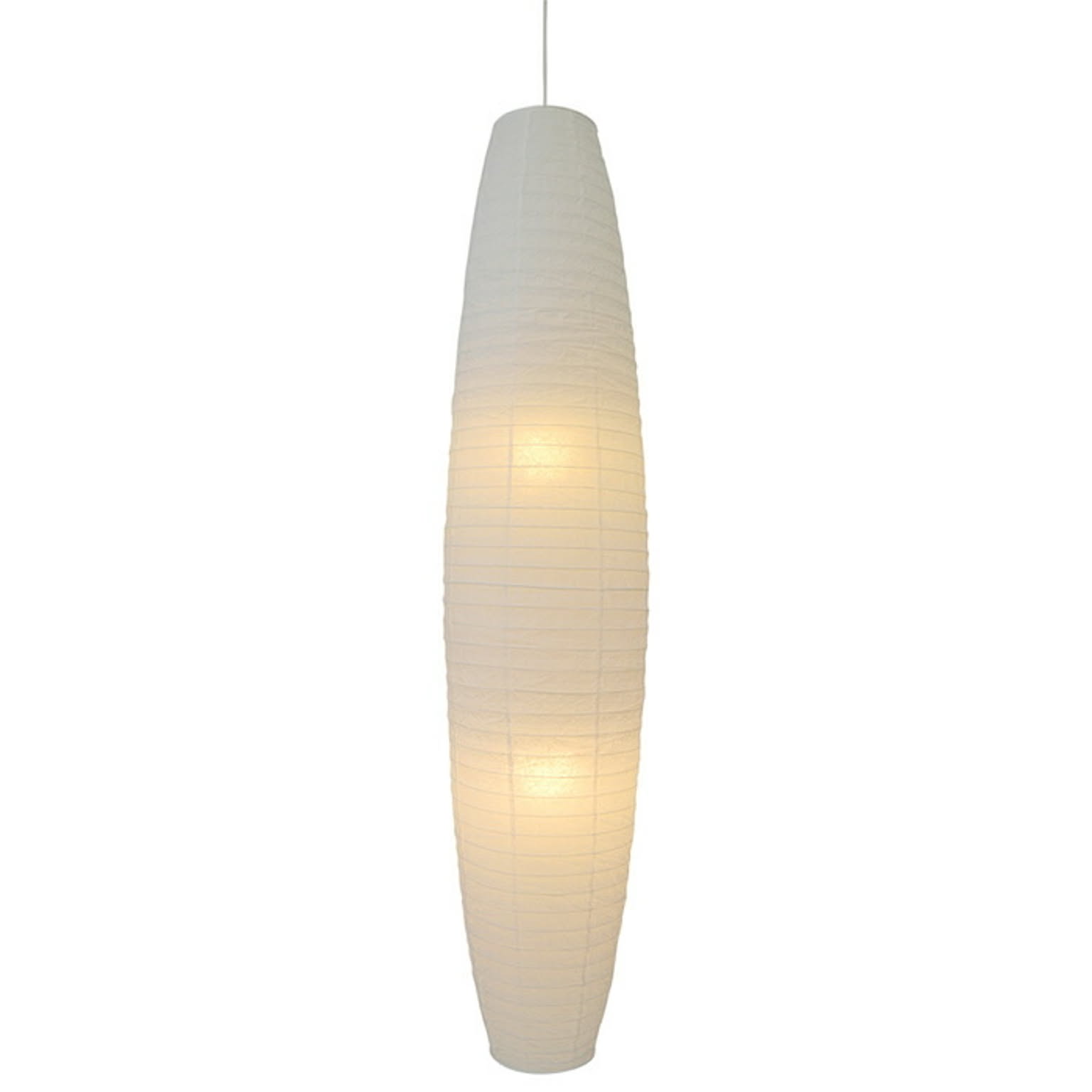 2灯 和紙 ペンダントライト larva 揉み紙N 電球付属なし シェードサイズ 幅320x奥行320x高さ1400mm 彩光デザイン