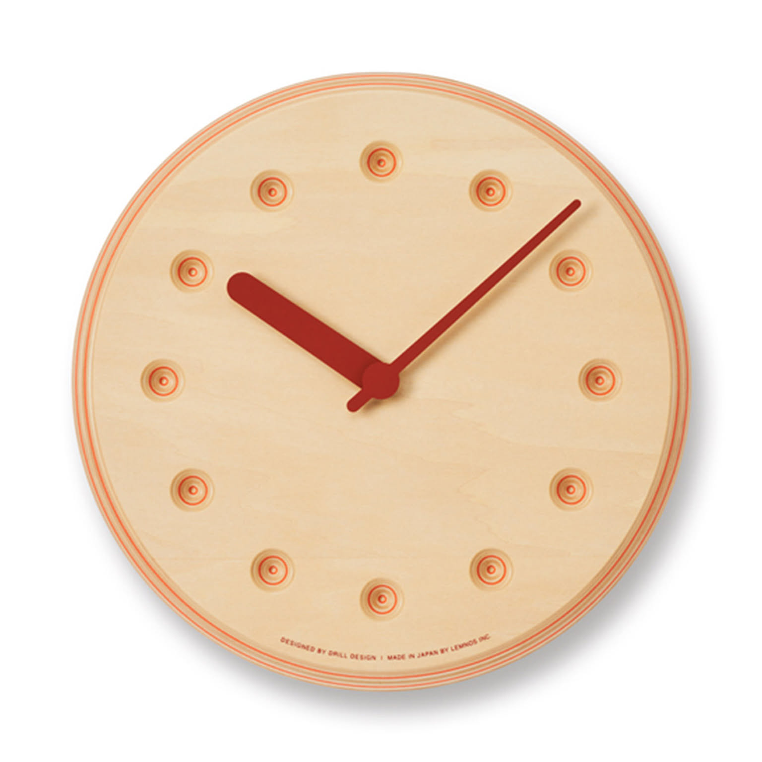 掛け時計 壁掛け時計 おしゃれ 北欧 Paper-Wood CLOCK dot ペーパーウッドクロック 22cm 木製 ナチュラル DRL19-07 時計  モダン シンプル かわいい リビング