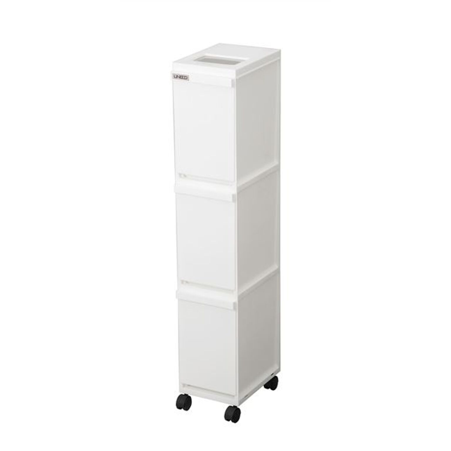 ユニード スリムペール 3段 ゴミ箱 キャスター付き ホワイト 30L 10L×3 約幅20.5cm