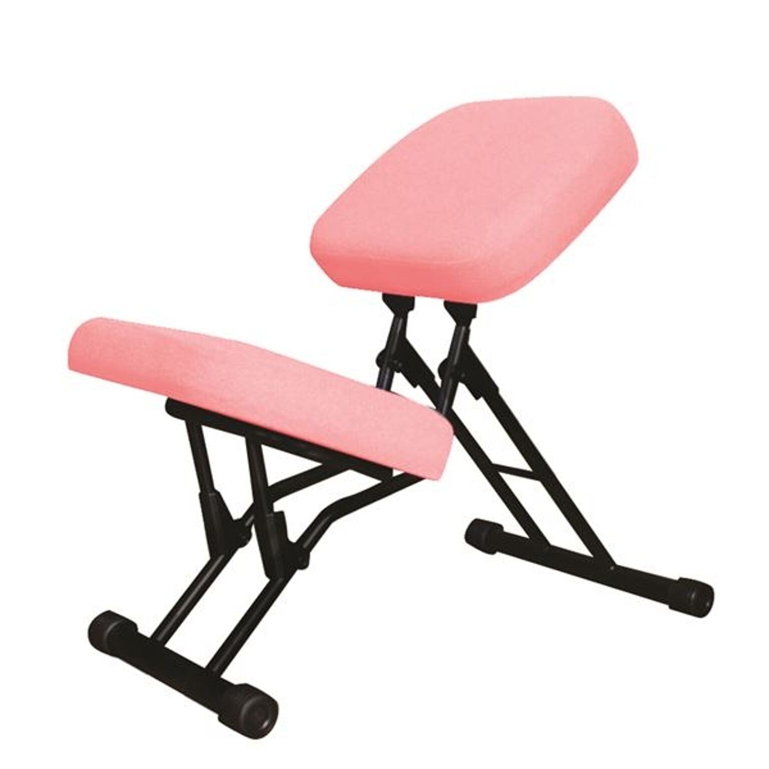 学習椅子/ワークチェア 【ピンク×ブラック】 幅440mm 日本製 折り畳み スチールパイプ 『セブンポーズチェア』【代引不可】