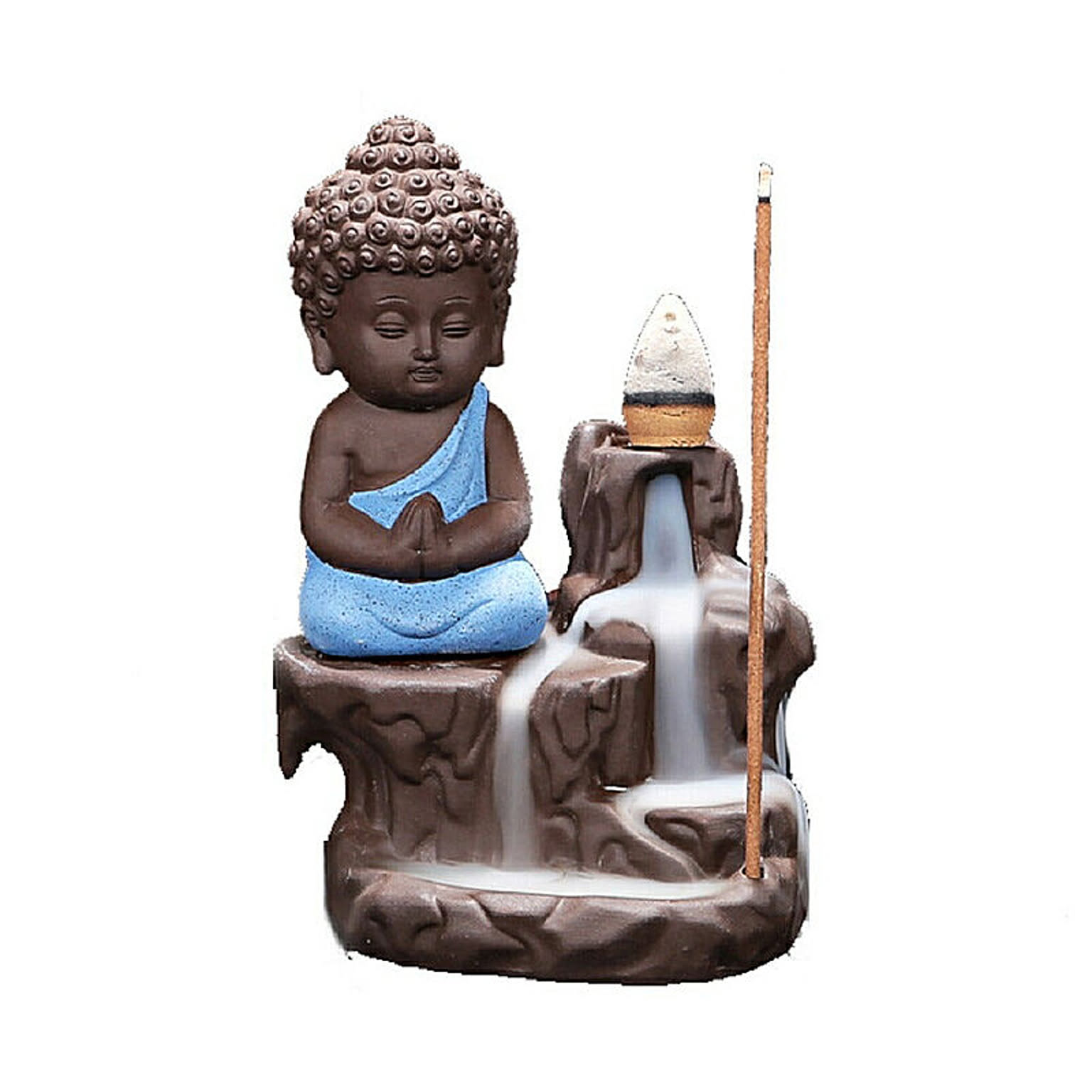 在庫限り】仏像 倒流香 お香立て レッドorブルー 陶器 幻想 在庫限り】仏像 倒流香 お香立て レッドorブルー 陶器 幻想