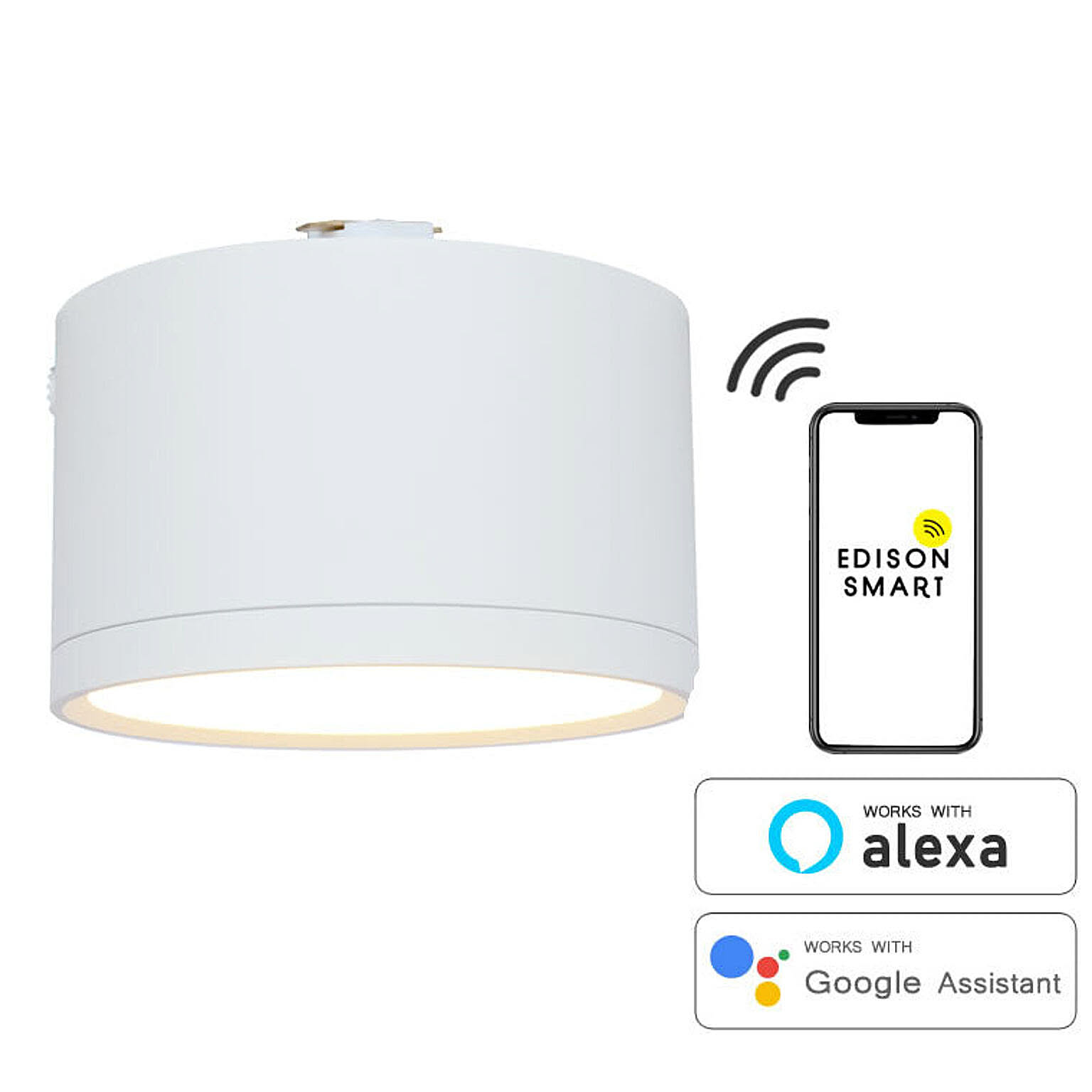Edison Smart ミニシーリングライト アーム付き 単品・ホワイト