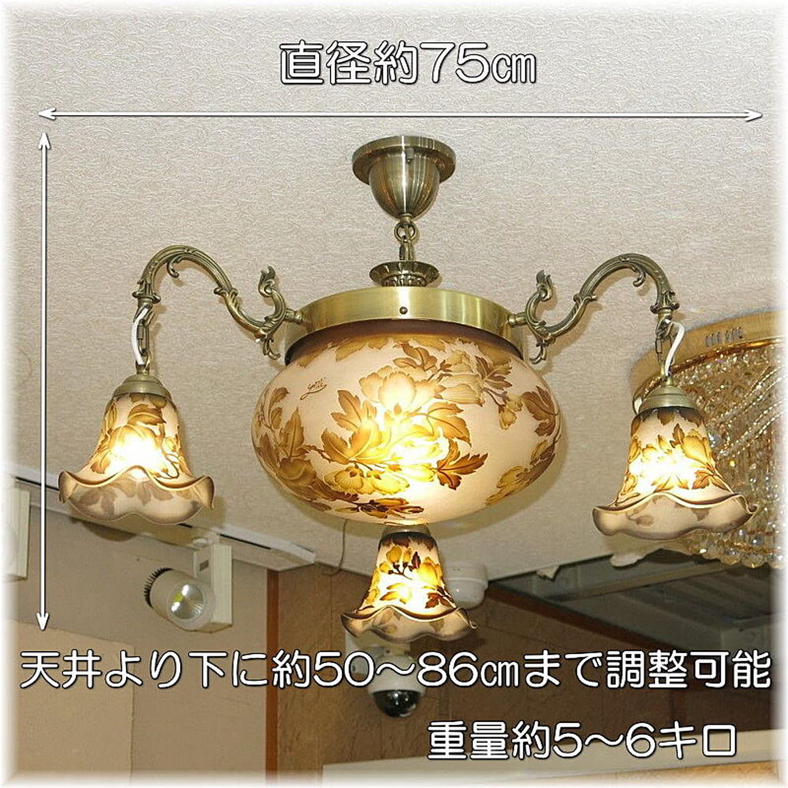 アンティーク・ガレ LED付き アールヌーボー様式 ガレ風 ガラス工芸