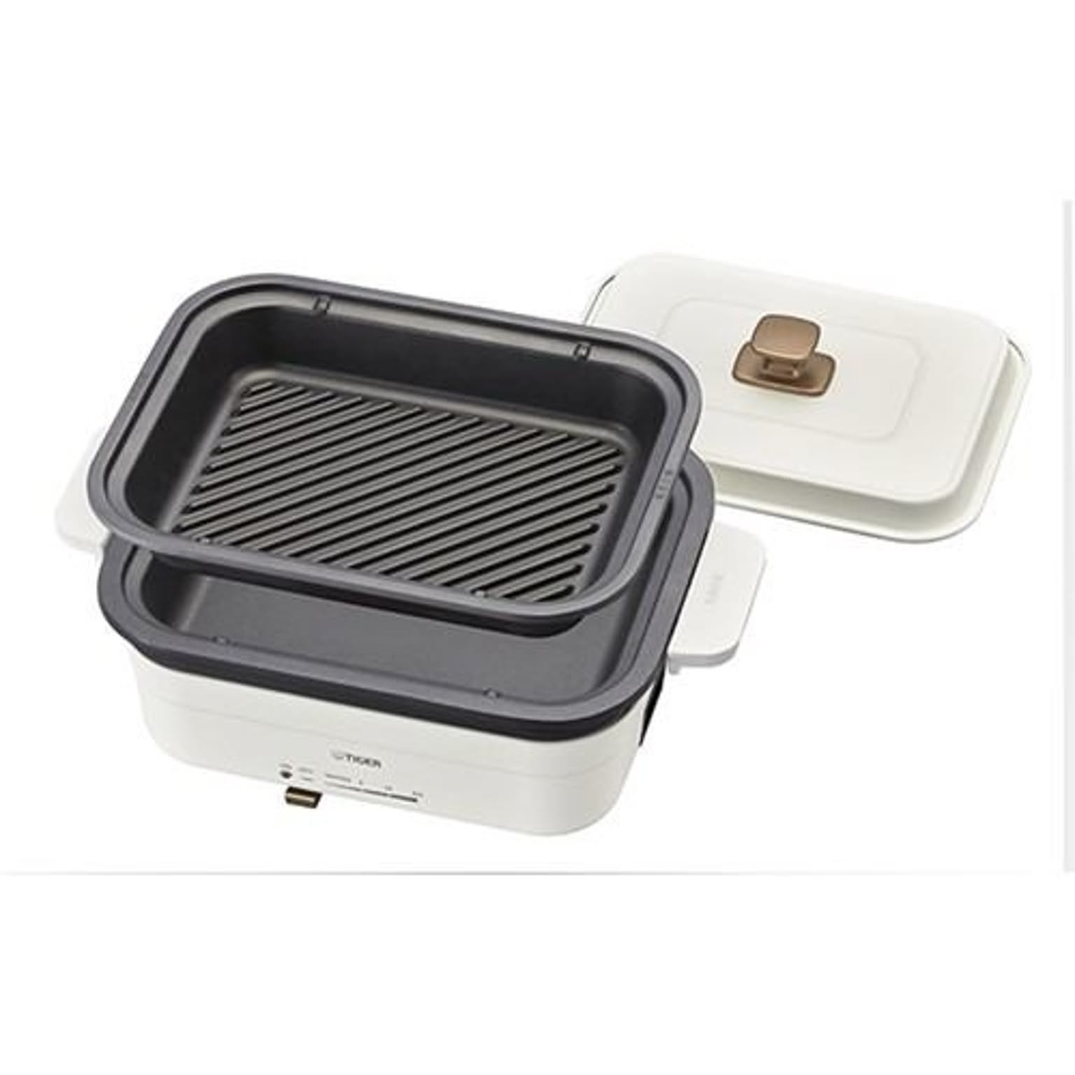 タイガー魔法瓶 ホットプレート プレート2枚 CRL-A200WC ホワイト タイガー コンパクト 小型 ミニ 焼肉 鉄板焼き 鍋 パーティ 電気鍋 おしゃれ