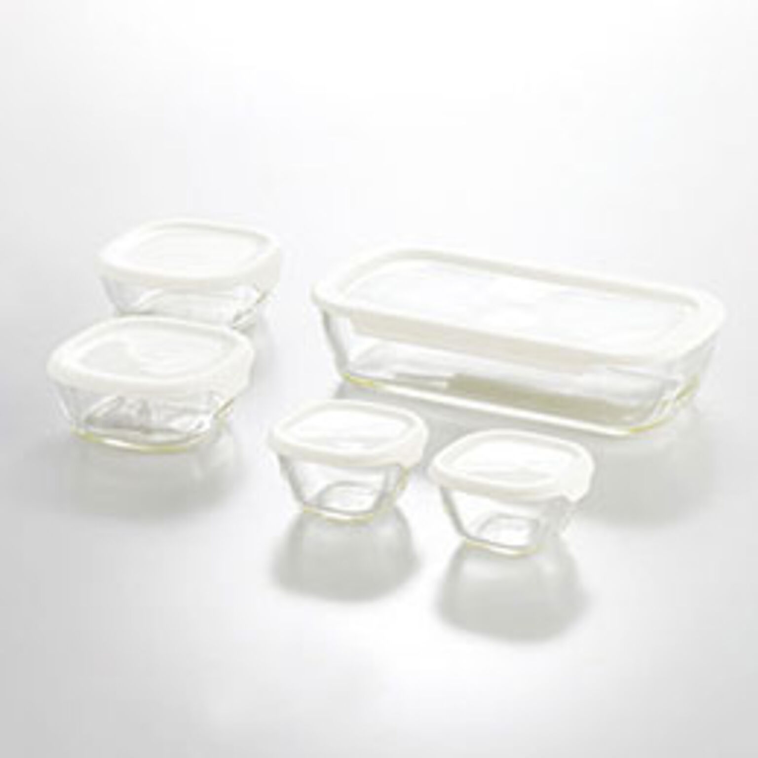 ハリオ 耐熱ガラス製保存容器・ミニ角小鉢5点セット 6163-056