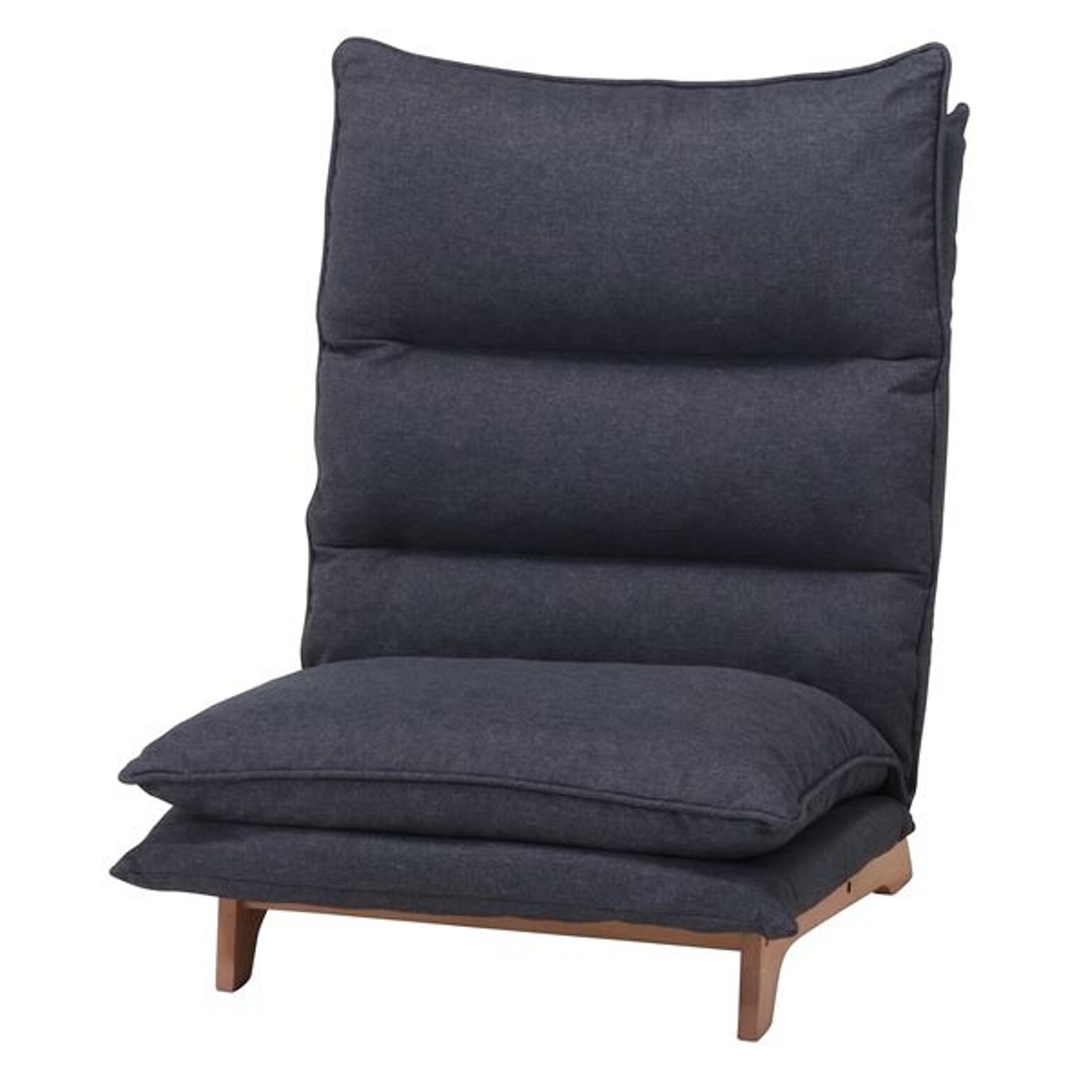 ダブルクッション座椅子 1P ダークグレー 幅70×奥行80〜120×高さ94cm 組立品【代引不可】