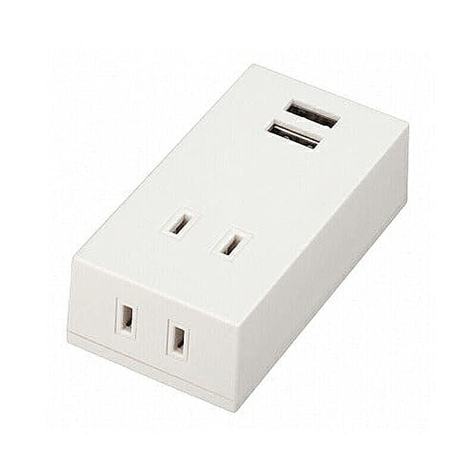 YAZAWA フロントタップ型2AC+2USB2.1Aホワイト Y02FS400WH2U 管理No. 4966307284566